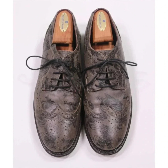 Ted Baker Brown/Black Paisley Wingtip Oxford Leather Dress Shoes Men\'s 8.5 main image 12
